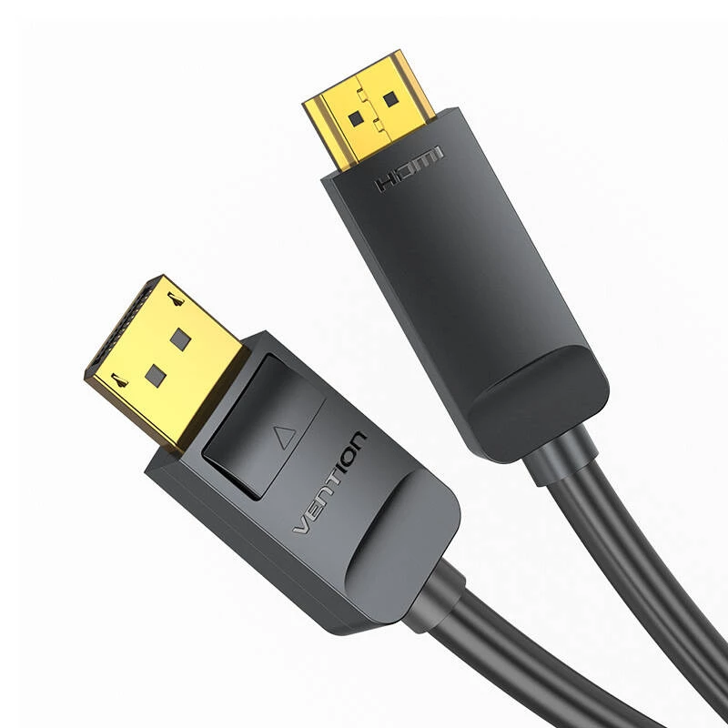 Adaptador de cable DisplayPort a HDMI Vention HAGBH, 2 m, negro, 7 mm de diámetro