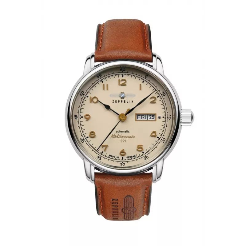 Reloj de pulsera Zeppelin 96645 — movimiento automático, caja de acero inoxidable, resistente al agua