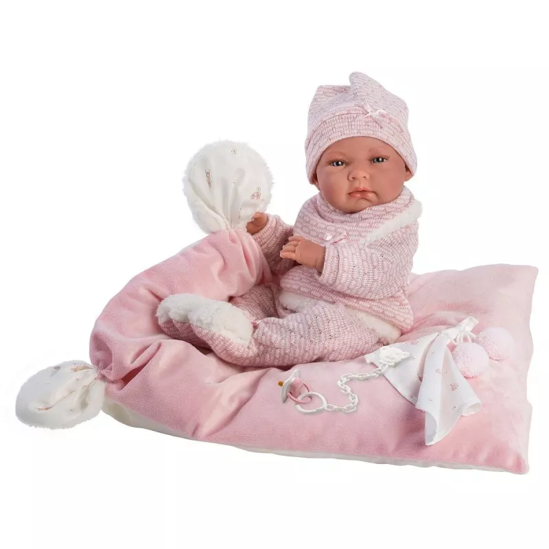 Muñeca 73860 muñeca bebé Nica sobre manta rosa 38 cm Llorens