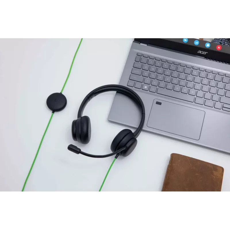 Auriculares de conferencia con cable Acer GP.HDS11.01N — supraaurales, cable de 2 m, 20–20000 Hz, 160 g, Negro