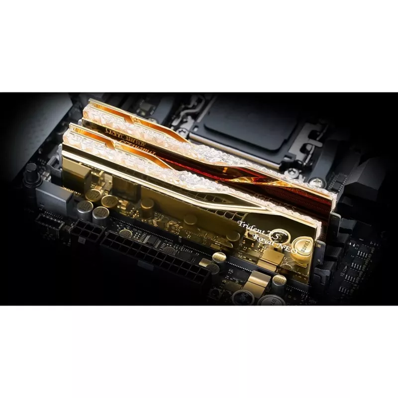 DIMM 32 GB DDR5-6000 (2x 16 GB) Dual-Kit, memoria dorada, F5-6000J2836G16GX2-TR5NG, Trident Z5 Royal Neo, AMD EXPO