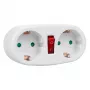 Regleta MACLEAN MCE338 F — Tipo F, 2 tomas, 2×16A con interruptor automático