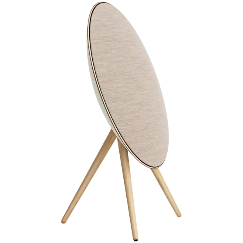 Altavoz Beosound A9 5. Generation Goldton (parte trasera Sand/cubierta Gold/patas roble blanco)