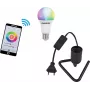 Lámpara LED EUROLITE E27 RGB WW CW WiFi, casquillo triangular, negra