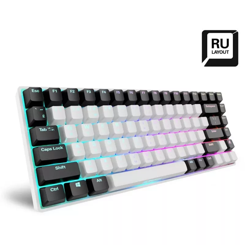 Sharkoon SKILLER SGK50 S3 Teclado gaming USB QWERTY Ruso Blanco