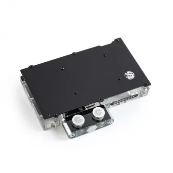 Bloque de agua BitsPower Classic VGA BP-VG3070FE — 125×171,4×28,4 mm, RGB de 3 pines, negro/plateado/transparente
