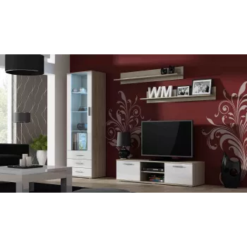 Soporte de TV Cama SOHO 140 roble Sonoma/blanco brillante