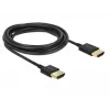 DeLOCK Slim High Quality - cable HDMI con Ethernet - HDMI (M) a HDMI (M) - 25 cm - triple aislamiento - negro - compatible con 4K (85117)