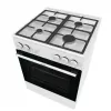 Cocina de gas independiente Gorenje GG6A10WFFM, blanca, encimera de 4 fuegos, horno de gas de 72 L, mandos frontales