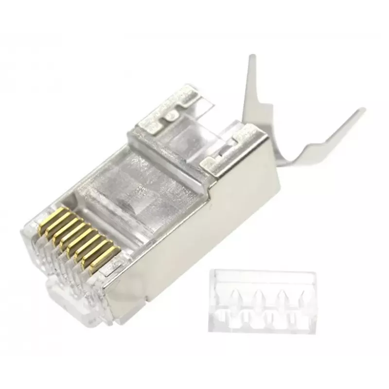 Conector macho RJ45 GEMBIRD CAT7 8P8C dorado 15µ FTP/SFTP, pack de 100