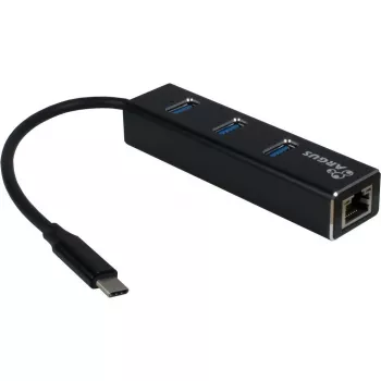 Inter-Tech Argus IT-410 - Hub - 3 x SuperSpeed USB 3.0 + 1 x 10/100/1000 - Sobremesa (88885440)