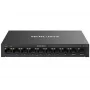 Switch de red MERCUSYS MS110CMP — 8 puertos PoE, 10 puertos Gigabit RJ-45 en total, presupuesto PoE de 115 W, montaje en sobremesa/pared, negro