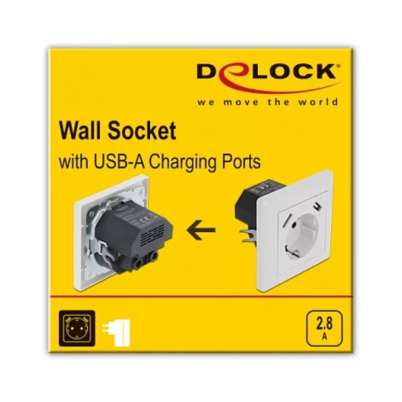 Toma de corriente 2 x USB + CEE 7/3 DeLOCK 11473