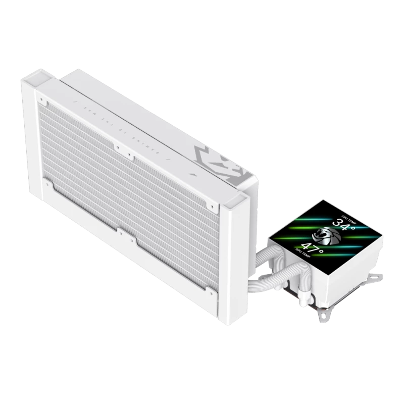 Refrigeración líquida para CPU Gamemax | GLACIER 240 LCD WH | Intel, AMD