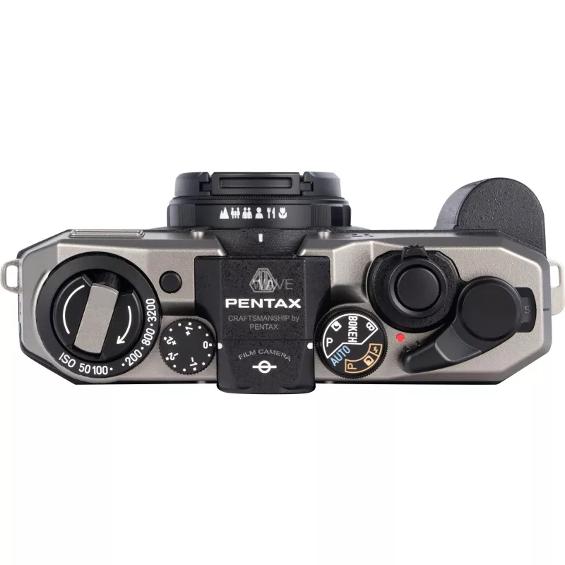 Pentax 17 cámara de película, negro/plateado