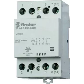 Contactor de instalación Finder 22.64.0.230.4310 4 contactos cerrados (30/110/220 V) 63/4/1,2 A (22.64.0.230.4310)