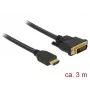 Adaptador de cable de vídeo DeLOCK 85655 3 m HDMI Type-A DVI negro