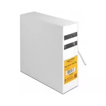 DeLOCK 19932 Caja de tubo termorretráctil, 2:1, 15 m x 1,2 mm, transparente