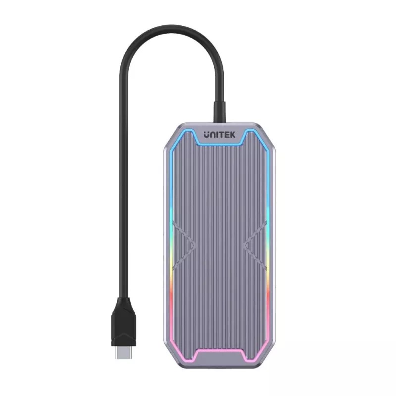 Unitek uHUB S7+ D1029A hub USB-C, USB 3.2 Gen 2 10 Gbps, HDMI 2.0, Gigabit RJ45, audio de 3,5 mm, 100 W, gris