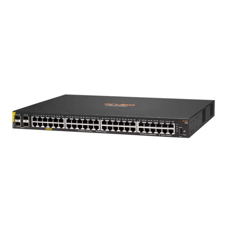 Hewlett Packard Enterprise HPE Aruba Networking CX 6100 48G Class4 PoE 4SFP+ 740W Switch - Switch - L3 - gestionado - 48 x 10/100/1000 (PoE+) + 4 x 1 Gigabit/10 Gigabit SFP+ (uplink)