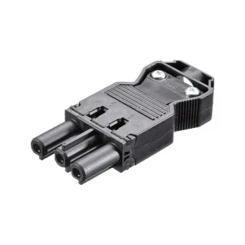 BACHMANN conector macho de aparato GST18-3, listo para montaje, negro (375.505)