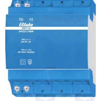 Fuente de alimentación para carril DIN Eltako SNT14-24V 48W 2A – 24 V DC, 48 W, 2 A de salida, montaje en carril DIN