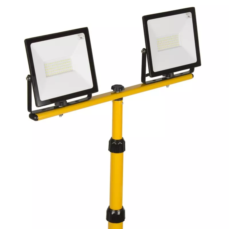 Trípode MACLEAN MCE583 altura ajustable para focos, estructura metálica, amarillo
