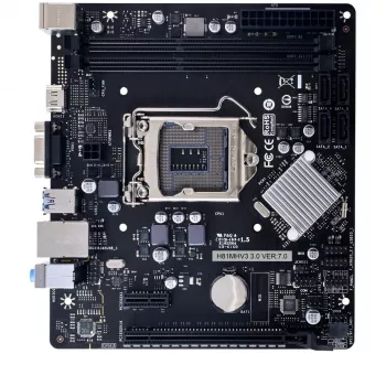 Placa base BIOSTAR H81MHV3 3.0 — Micro ATX, LGA 1150, Intel H81, 2x DDR3 DIMM (máx. 16 GB), SATA II/III, Gigabit LAN, HDMI, VGA
