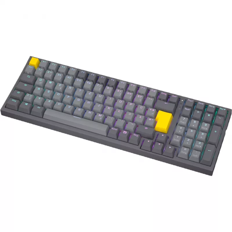 Celeris 1800, Teclado gaming Gris, distribución DE, ENDORFY Amarillo by Gateron