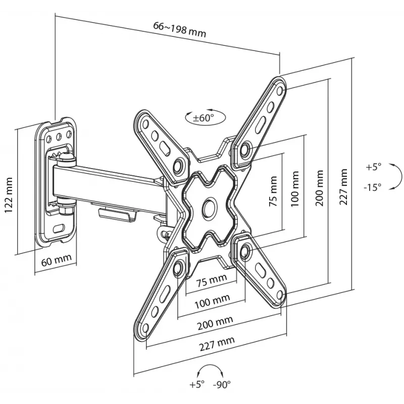 Soporte de pared LCD SBOX LCD-221-2 para pantallas de 13–43