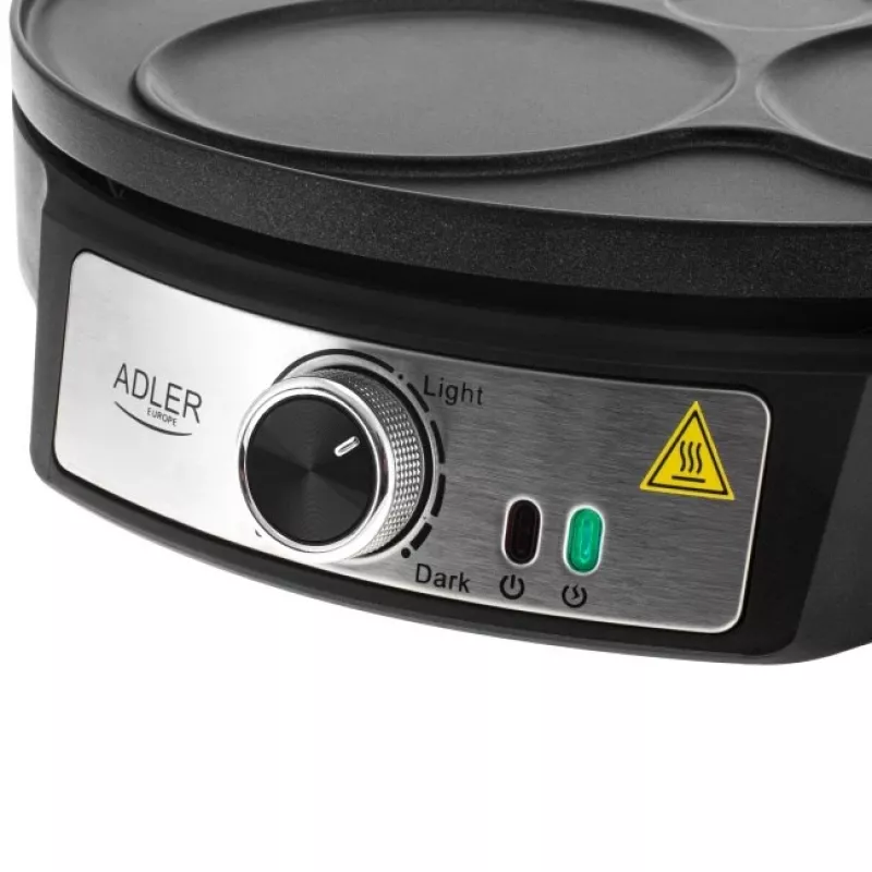 Adler AD 3093 Crepera eléctrica de doble cara 2 en 1, 1600 W, negro