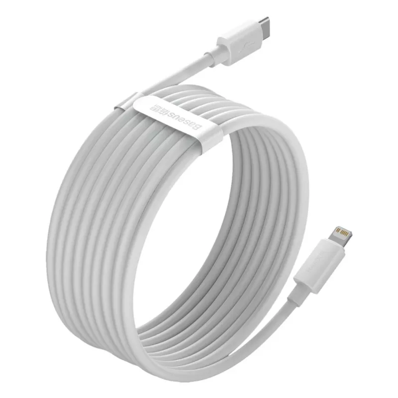 Kit de cables de datos Baseus Simple Wisdom USB-C a Lightning PD 20W (2 uds./set) 1,5m blanco
