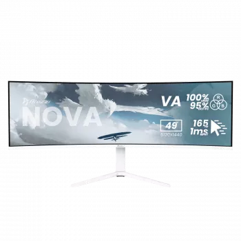 Monitor curvo Arozzi Nova 49 pulgadas (124,5 cm) Dual QHD 5120×1440 LED VA, 32:9, 4 ms, hub USB, altavoces, blanco