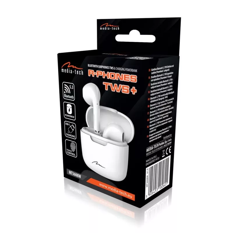 Auriculares Media-Tech MT3608W R-Phones TWS+ blancos