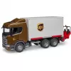 Camión logístico Scania Super 560R UPS con carretilla elevadora