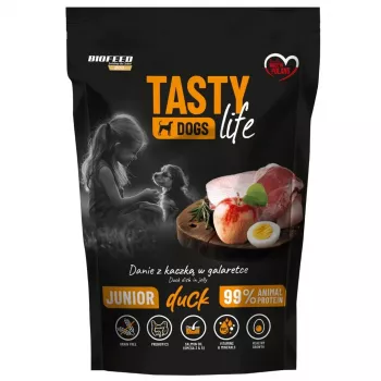 BIOFEED Tasty Dogs Life Junior pato - comida húmeda para perros - 150 g