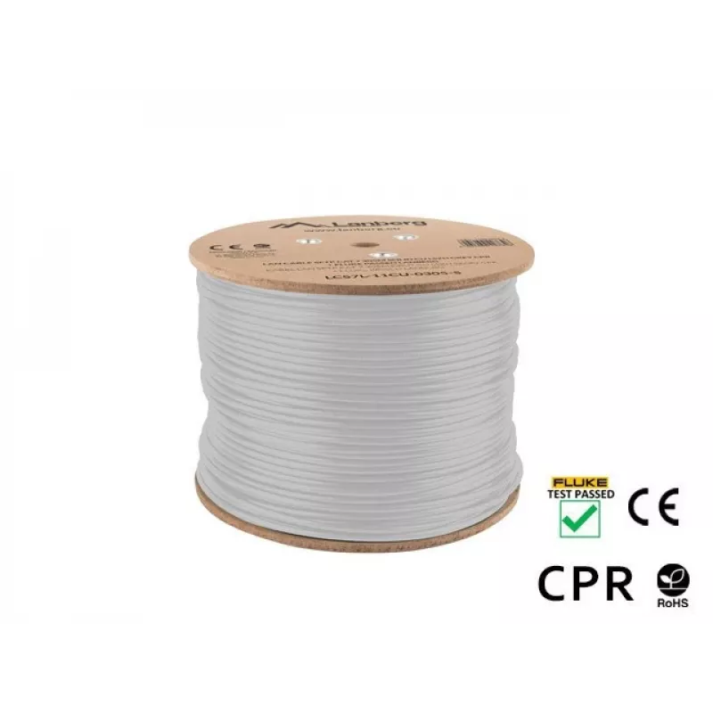 Cable de red Lanberg LCS7L-11CU-0305-S RJ45 Cat7 305 m blanco