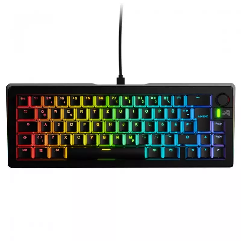 Teclado gaming mecánico preensamblado 65% GLORIOUS GMMK 3 — diseño ISO, interruptores Fox, negro