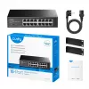 Switch de red Cudy GS1016 — 16 puertos Gigabit Ethernet (10/100/1000), conmutación 32 Gbit/s, montaje en rack, alimentación AC