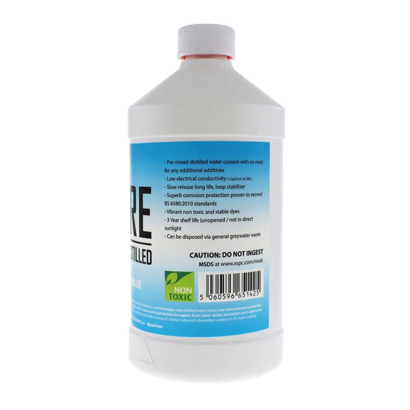 XSPC Pure Coolant 1 L — refrigerante azul reactivo a UV para refrigeración líquida de PC