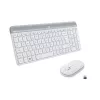Logitech Slim Wireless Combo MK470 - Conjunto de teclado y ratón - Inalámbrico - 2,4 GHz - Español - Off-White (920-009199)