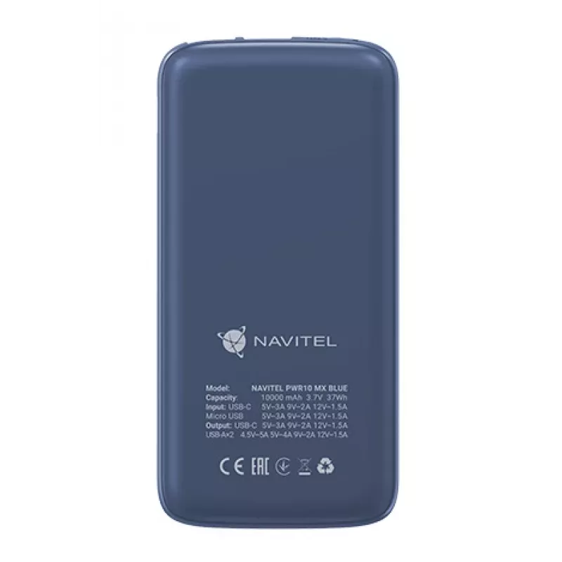 Batería externa portátil Navitel PWR10 MX AZUL 10000 mAh