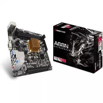Biostar A68N-2100K - Placa base - Mini-ITX - AMD E1 6010 - USB 3.2 Gen 1 - Gigabit LAN - Gráficos integrados - HD Audio (8 canales)