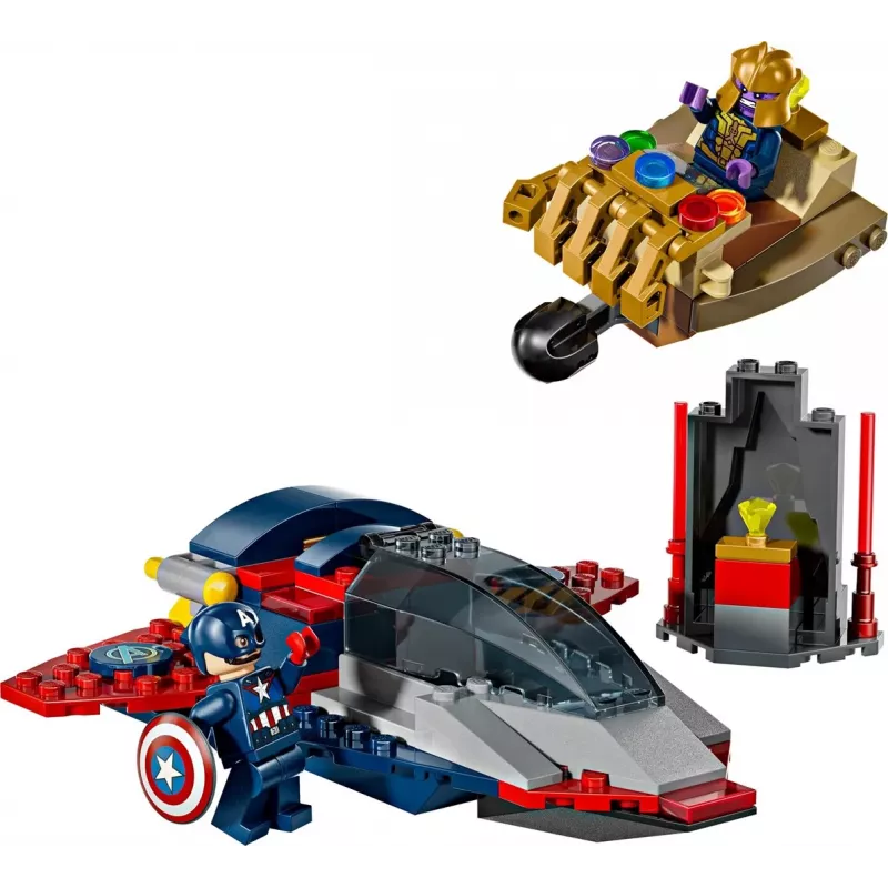 Set de construcción LEGO Marvel Super Heroes Capitán América Thanos 76319 — 107 piezas, 2 minifiguras, edad 4+