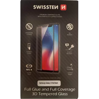 Protector de pantalla SWISSTEN cristal 3D Full Glue para Samsung Galaxy S10e (modelo G970) – negro