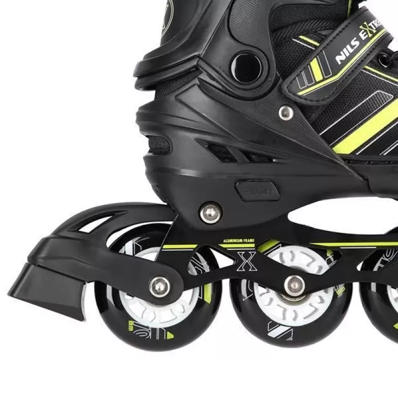 Patines en línea 2IN1 Nils Extreme NH18191 negro/lima talla L (39-43) con patines de hockey intercambiables