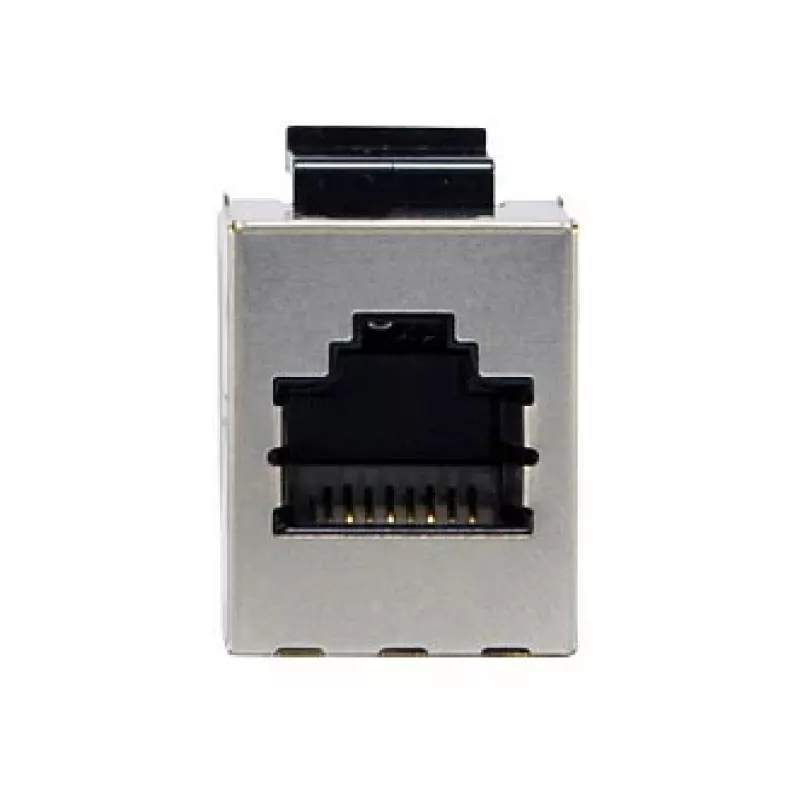 Conector hembra en línea Keystone Cat6 apantallado, set de 8, EQUIP — formato plano, RJ-45, 17×35,5×24,4 mm, plateado