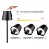 Beper P201UTP118 lámpara de mesa LED recargable, 1,5 W, interruptor táctil, regulable, adaptador para botella de 33 mm, resistente al agua, negra
