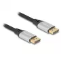 Cable DisplayPort DeLOCK 16K 60 Hz 1 m plateado metal