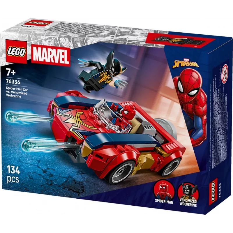 LEGO MARVEL 76336 Coche de Spider-Man vs. Wolverine venomizado